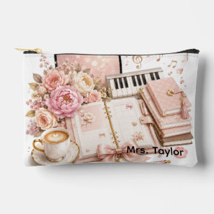Gezellige Piano Koffie Bloemige Cosmetische Tas be