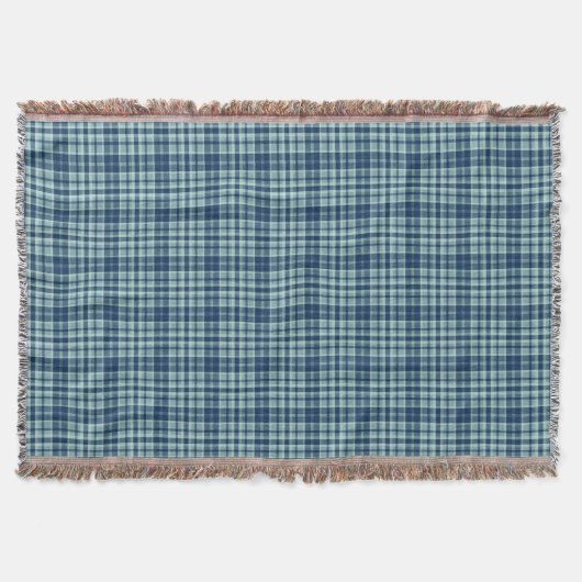 Gezellige plaid gedempt blauw salie groen deken (Voorkant)
