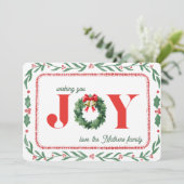 Gezellige Plaid Kerstvreugde Feestdagenkaart (Staand voorkant)