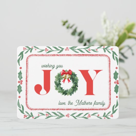 Gezellige Plaid Kerstvreugde Feestdagenkaart (Staand voorkant)