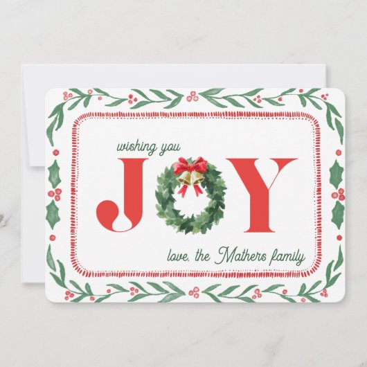 Gezellige Plaid Kerstvreugde Feestdagenkaart (Voorkant)