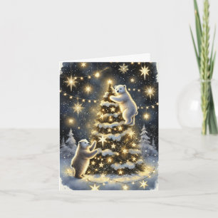 Gezellige Polar Beer Christmas Kaart – Winter Wond