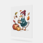 Gezellige Pompoen Koffie Goose Herfst Art Acryl Bord (Hoek)