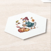 Gezellige Pompoen Koffie Goose Herfst Art Kartonnen Onderzetters (Schuin)
