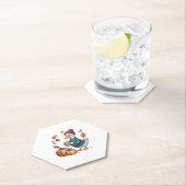 Gezellige Pompoen Koffie Goose Herfst Art Kartonnen Onderzetters (Insitu)