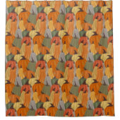 Gezellige pompoenen douchegordijn (Voorkant)