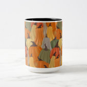 Gezellige pompoenen tweekleurige koffiemok (Center)