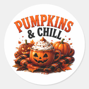🍂 Gezellige Pompoenseizoen Halloween Spreuk 🎃 Ronde Sticker