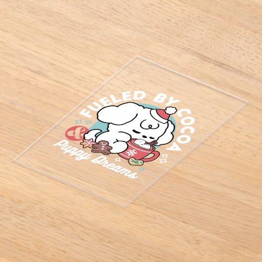 Gezellige Puppy Dromen - Warme Chocolade en Kerstm Acryl Uitnodigingen (Laagn)