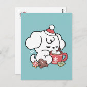 Gezellige Puppy Dromen - Warme Chocolade en Kerstm Briefkaart (Voorkant / Achterkant)