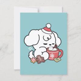 Gezellige Puppy Dromen - Warme Chocolade en Kerstm Briefkaart
