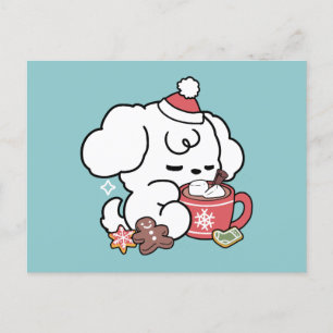 Gezellige Puppy Dromen - Warme Chocolade en Kerstm Feestdagenkaart
