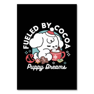 Gezellige Puppy Dromen - Warme Chocolade en Kerstm Kaart