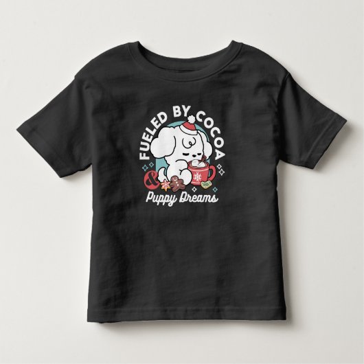 Gezellige Puppy Dromen - Warme Chocolade en Kerstm Kinder Shirts (Voorkant)
