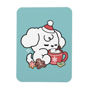 Gezellige Puppy Dromen - Warme Chocolade en Kerstm Magneet