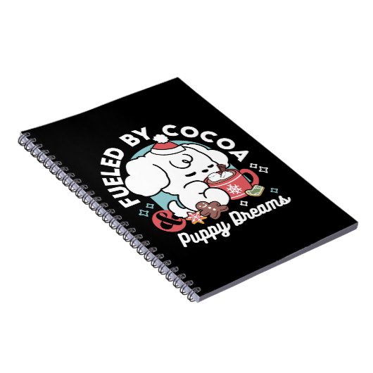 Gezellige Puppy Dromen - Warme Chocolade en Kerstm Notitieboek (Rechterzijde)