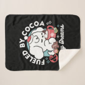 Gezellige Puppy Dromen - Warme Chocolade en Kerstm Sherpa Deken (Voorkant (horizontaal))