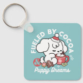 Gezellige Puppy Dromen - Warme Chocolade en Kerstm Sleutelhanger (Voorkant)