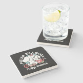 Gezellige Puppy Dromen - Warme Chocolade en Kerstm Stenen Onderzetter (Zijkant)