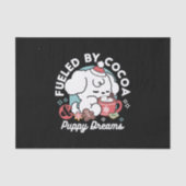 Gezellige Puppy Dromen - Warme Chocolade en Kerstm Tissuepapier (Voorkant)