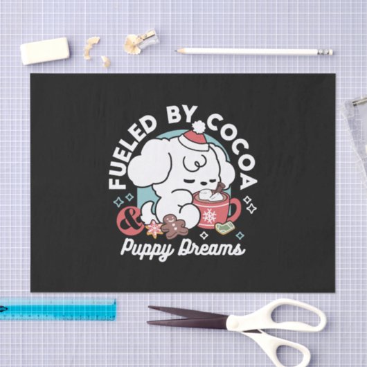 Gezellige Puppy Dromen - Warme Chocolade en Kerstm Tissuepapier (Craft)