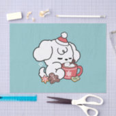 Gezellige Puppy Dromen - Warme Chocolade en Kerstm Tissuepapier (Craft)