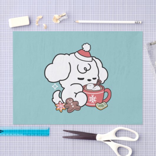 Gezellige Puppy Dromen - Warme Chocolade en Kerstm Tissuepapier (Craft)