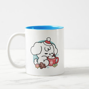 Gezellige Puppy Dromen - Warme Chocolade en Kerstm Tweekleurige Koffiemok