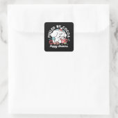 Gezellige Puppy Dromen - Warme Chocolade en Kerstm Vierkante Sticker (Tas)