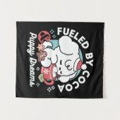 Gezellige Puppy Dromen - Warme Chocolade en Kerstm Wandkleed (Voorkant (horizontaal))