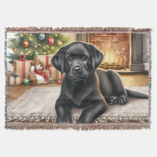 Gezellige Puppy Labrador Retriever Hondenliefhebbe Deken (Voorkant)