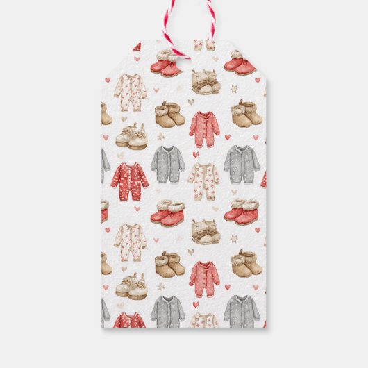 Gezellige Pyjama's Boho Babyshower Patroon Cadeaulabel (Achterkant)