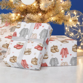 Gezellige Pyjama's Boho Babyshower Patroon Cadeaupapier