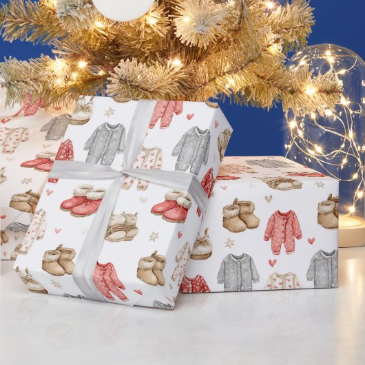 Gezellige Pyjama's Boho Babyshower Patroon Cadeaupapier (Feestdagen)