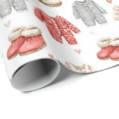 Gezellige Pyjama's Boho Babyshower Patroon Cadeaupapier (Rol Hoek)