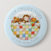 GEZELLIGE QUILT Child ID Button - Blauw (Voorkant)