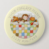 GEZELLIGE QUILT Child ID Button - Geel (Voorkant)