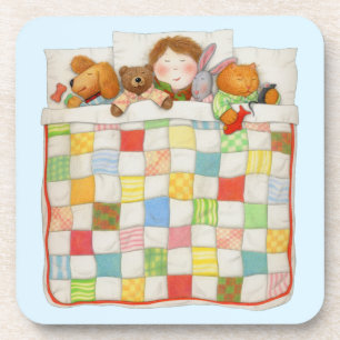 GEZELLIGE QUILT Hard Plastic Onderzetters - Blauw