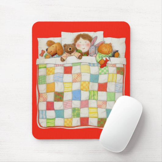 GEZELLIGE QUILT Mousepad - Rood Muismat (Met muis)