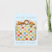 GEZELLIGE QUILT Note Kaart / Blauw (Achterkant)