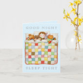 GEZELLIGE QUILT Note Kaart / Blauw (Gele Bloem)
