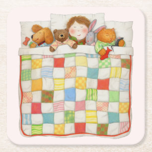 GEZELLIGE QUILT vierkante papieren Onderzetters - 