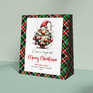 Gezellige Quirky Kerstman Klassieke Waterverf Cade Medium Cadeauzakje