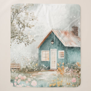 Gezellige regenachtige cottage wilde bloementuin s sherpa deken