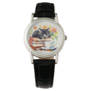 Gezellige relaxte kat in de Waterverf Horloge
