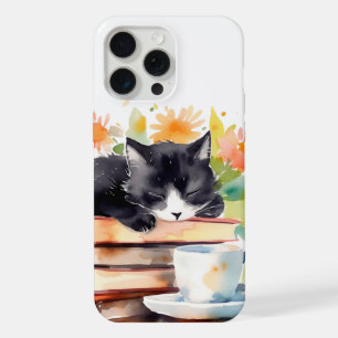 Gezellige relaxte kat in de Waterverf iPhone 15 Pro Max Case