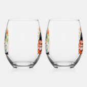 Gezellige relaxte kat in de Waterverf Wijnglas Zonder Voet (Rechts)