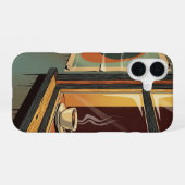Gezellige Retro Cafe Uitzicht iPhone 16 Hoesje (Achterkant horizontaal)