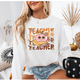 Gezellige Retro Pompoen Leraar | Herfst Class Outf Trui