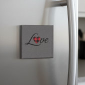 Gezellige Rode Buffalo Plaid Love Knit Patroon Magneet